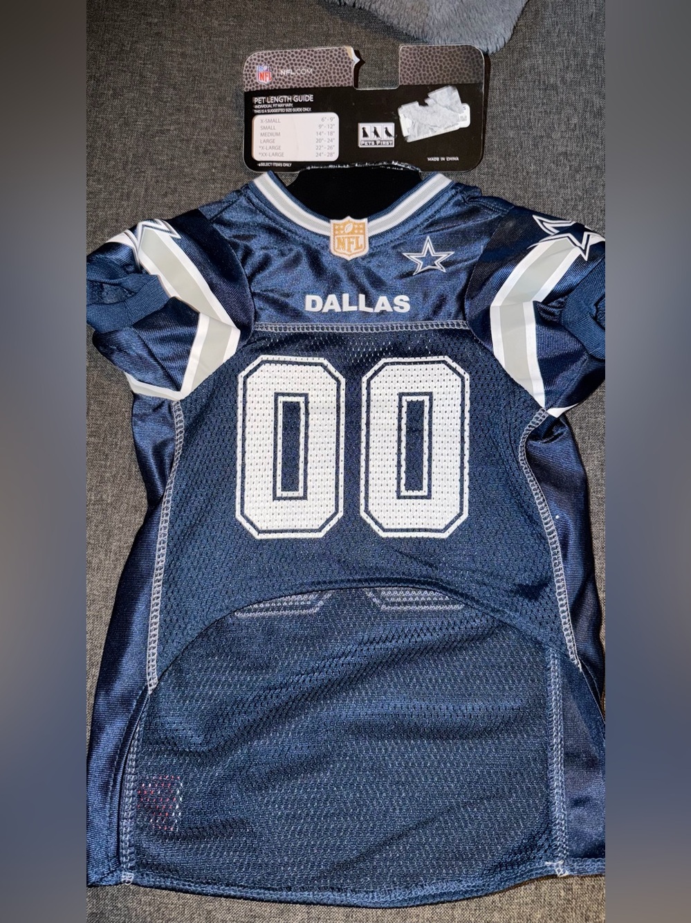 Pets First Navy and White NFL Pet Jersey with Gold Shield Patch